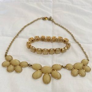 Yellow and Gold Necklace and Bracelet Set